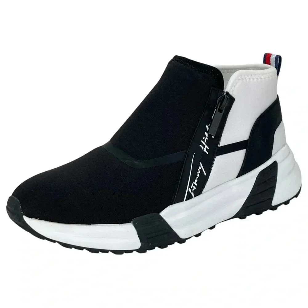 Tommy Hilfiger Morney Black Stretch Womens Fashion Sneakers Size 9M - Picture 2 of 11